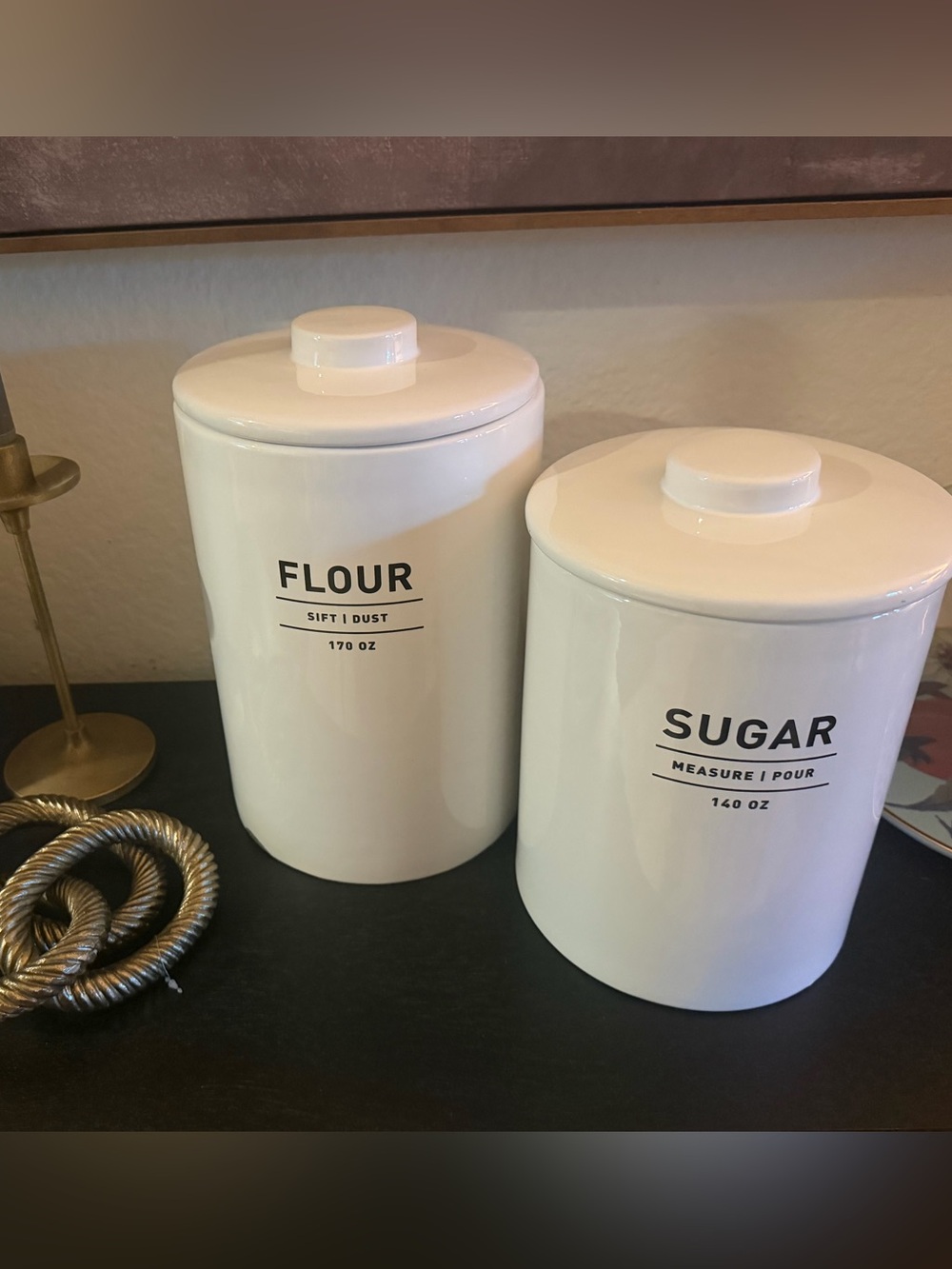West Elm Flour Sugar Canisters Utility Container with Lid Like New